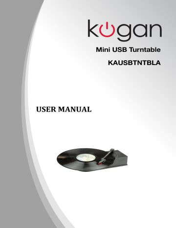 kogan mini usb turntable pdf manual